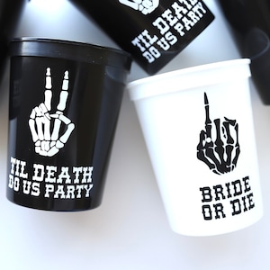 Til Death Do Us Party | Bride or Die | Halloween Bachelorette Cups | Til Death Do Us Party Bachelorette Favors | Gothic Favors | Gothic Cups