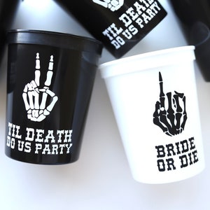 Til Death Do Us Party | Bride or Die | Halloween Bachelorette Cups | Til Death Do Us Party Bachelorette Favors | Gothic Favors | Gothic Cups