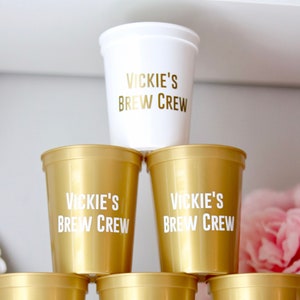 Brew Crew Party Cups | Beer Bachelorette Party Favors | Brewery Bachelorette | Personalized Bachelorette Party | Bach Party Gifts | Custom