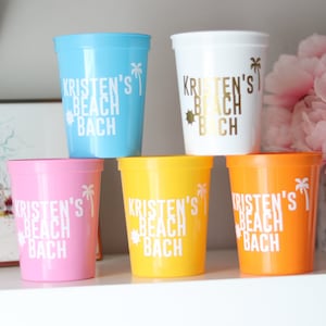 Personalized Beach Bach Bachelorette Party Cups | Tropical Party Cups | Bachelorette Party Favors | Customized Bachelorette | Cabo | Mexico