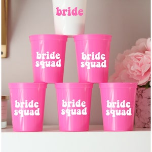 Bride Squad Bachelorette Party Cups | Bachelorette Party Favors | Bach Party Gifts | Personalized | Customized | Bachelorette Decorations