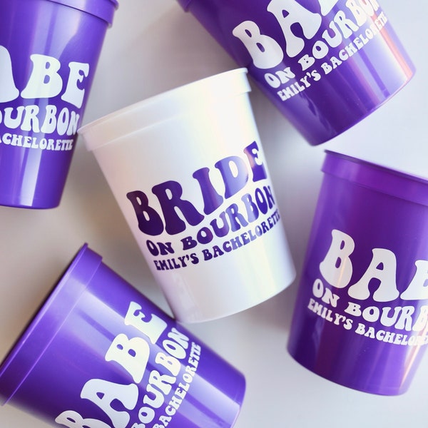 New Orleans Bachelorette Favors | Bride on Bourbon | NOLA Bachelorette Cups | Bach Party Favors Gifts | New Orleans Cups | Nola Custom Cups
