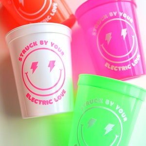 Struck by Your Electric Love Bachelorette | Electric Love Favors | Electric Love Bachelorette | Neon Bachelorette | Neon Cups | Neon Favors