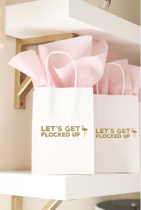 Flamingo Bachelorette Party Gift Bags | Let's Get Flocked Up | Bachelorette Gift Bags | Bachelorette Bags | Bachelorette Party Favors |