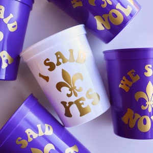 Copas de despedida de soltera de Nueva Orleans / NOLA Bachelorette / Bach Party Favors Gifts / Copas de Nueva Orleans / Dije que sí, dijimos Nola / Copas personalizadas