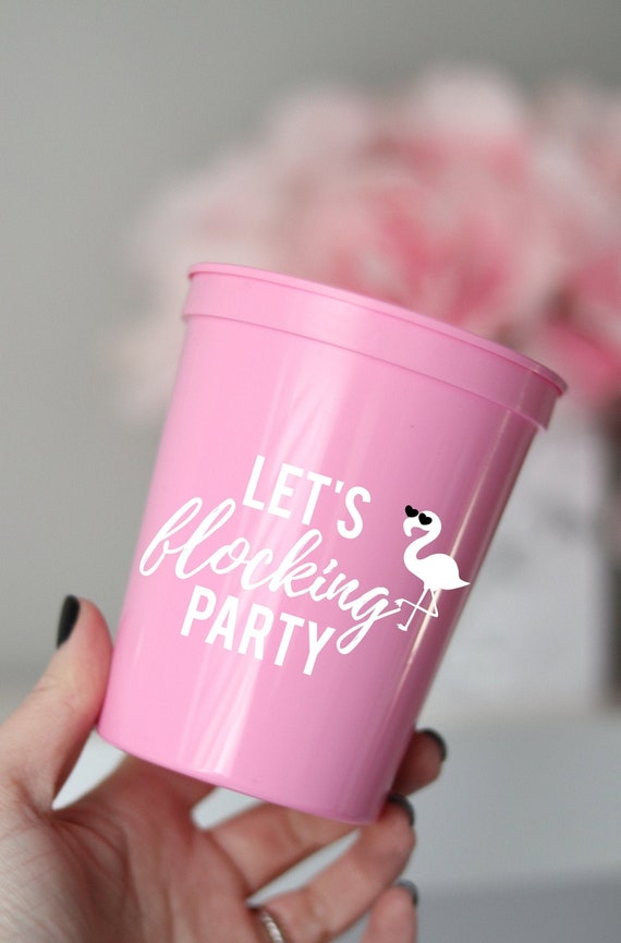 Let's Flocking Party | Bachelorette Flamingo Party Cups | Bachelorette Party Favors | Personalized Bachelorette Party Gifts | Customized