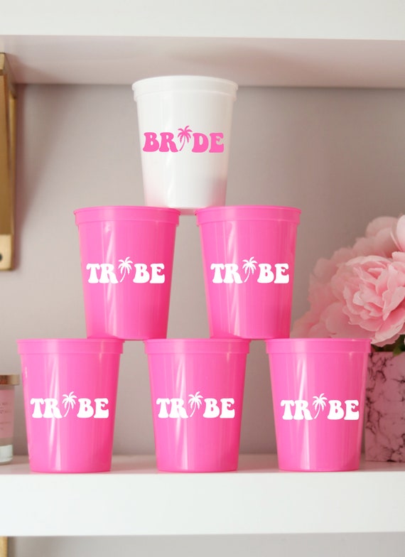 Palm Tree Bachelorette Cups | Tropical Bachelorette | Bride Tribe Bachelorette | Bachelorette Cups | Palm Tree Bachelorette Favors | Cups