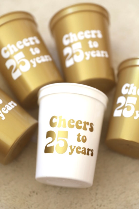 Choose Your Year | Birthday Cups | Birthday Party Favors | 25th Birthday Cups | 25th Birthday Favors | Birthday Cups | 25 | Any Year