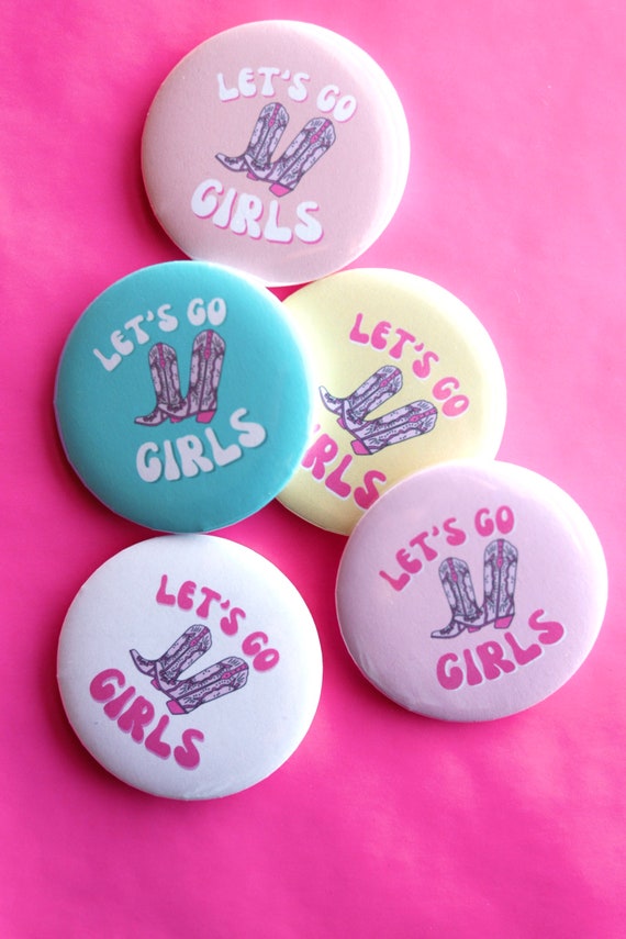 Let's Go Girls Bachelorette Favors | Nashville Bachelorette Buttons | Bachelorette Buttons | Bach Pins | Small Bachelorette Favors |