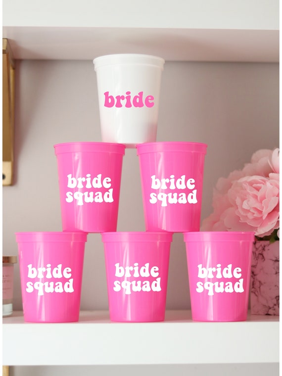 Bride Squad Bachelorette Party Cups | Bachelorette Party Favors | Bach Party Gifts | Personalized | Customized | Bachelorette Decorations