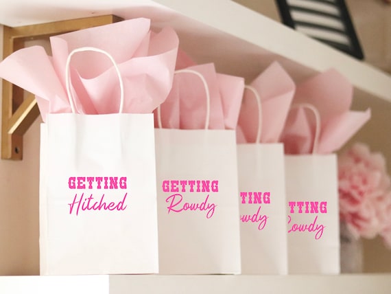 Getting Rowdy Getting Hitched Nashville Bachelorette Party Gift Bags | Nashville Bachelorette Party Favors | Nashville Bach Party Gifts |