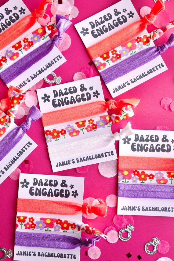 Dazed and Engaged | Groovy Hair Ties | Groovy Bachelorette Party | Dazed and Engaged Bachelorette | Dazed and Engaged Favors | Groovy Bride