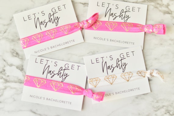 Nashville Bachelorette Hair Tie Favors |  Bachelorette Party Favors | Personalized Hair Ties | Nash Bach Favors |