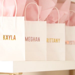 Gift Bags with Names | Bridesmaids Gift Bags | Personalized Gift Bags | Bachelorette Party Gift Bags with Names | Paper Gift Bags with names