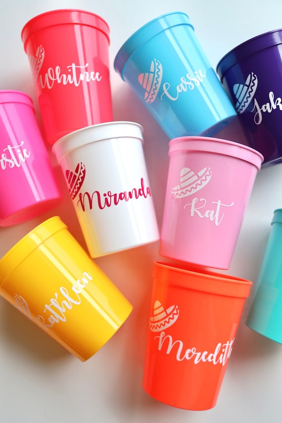 Fiesta Bachelorette Party Cups | Cancun Bachelorette | Mexico Bachelorette | Personalized Fiesta Cups |  Bachelorette Party Favors