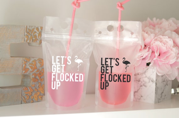 Let's Get Flocked Up | Bachelorette Flamingo Party Pouch | Bachelorette Party Favors | Personalized Bachelorette Party Gifts | Customized |