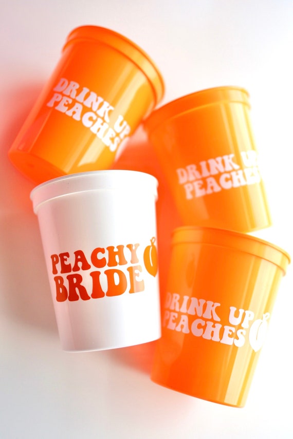 Peach Bachelorette | Peach Cups | Peachy Bride | Drink Up Peaches | Peach Theme Bachelorette | Peach Bachelorette Party Favors | Peach Favor