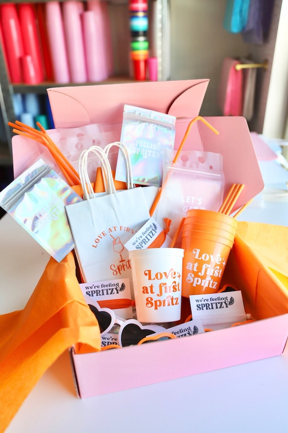 Spritz Bachelorette Box | Italy Themed Bachelorette Box | Amalfi Coast Bachelorette Favors | Let's Get Spritzy Bachelorette | Apperitivo