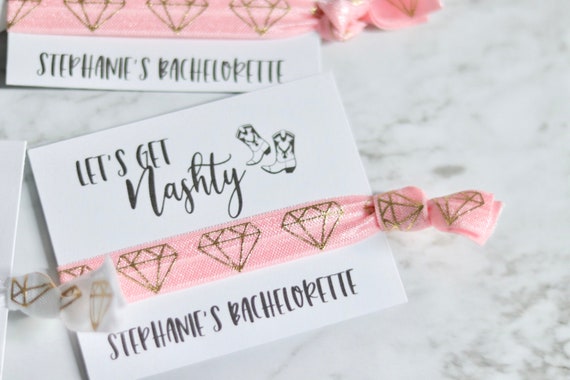 LET'S GET NASHTY Hair Ties | Nashville Bachelorette Hair Tie | Favors |  Bachelorette Party Favors | Personalized Hair Ties |Nash Bach Favor