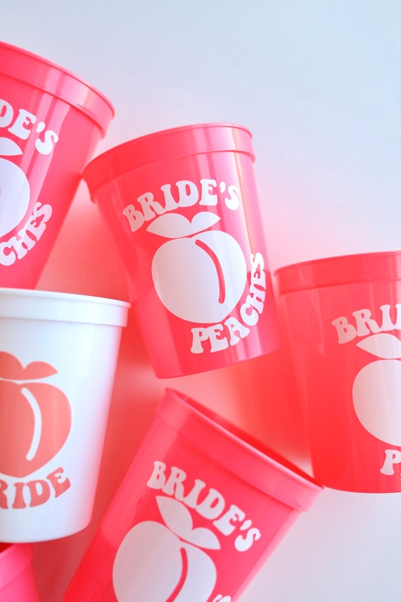 Peach Bachelorette | Peach Cups | Peachy Bride | Bride's Peaches | Peach Theme Bachelorette | Peach Bachelorette Party Favors | Peach Favors