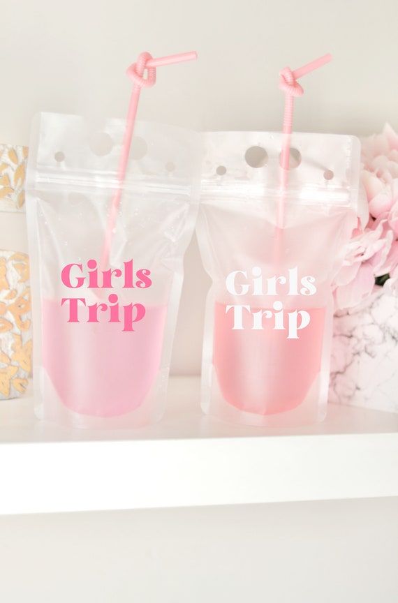 Girl Trip Drink Pouch | Girls Trip Gift | Girls Trip Favor | Packable Favor | Booze Bag | Drink Pouch Favor | Pool Party Favor | Beach Trip