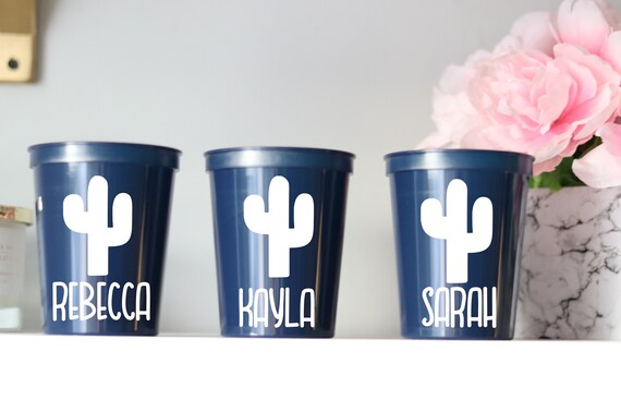 Cactus Bachelorette Party Cups | Cancun Bachelorette | Mexico Bachelorette | Personalized Fiesta Cups |  Bachelorette Party Favors | Mexico