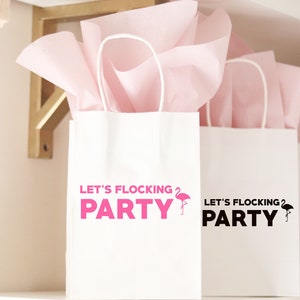 Flamingo Bachelorette Party Gift Bags | Let&#39;s Get Flocked Up | Bachelorette Gift Bags | Bachelorette Bags | Bachelorette Party Favors |