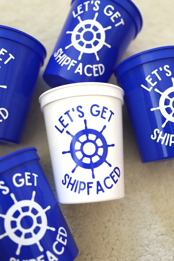 Let's Get Shipfaced Bachelorette Cups | Boat Bachelorette Cups | Bachelorette Cruise Favors | Nautical Bachelorette Favors | Bachelorette