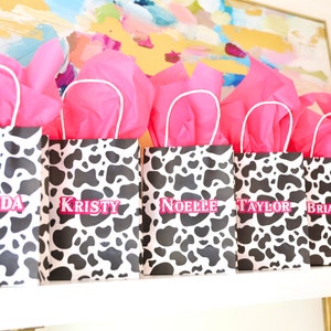 Disco Cowgirl Bachelorette | Disco Cowgirl Gift Bags with Names | Cowgirl Personalized Gift Bags | Bachelorette Party Gift Bags with Names