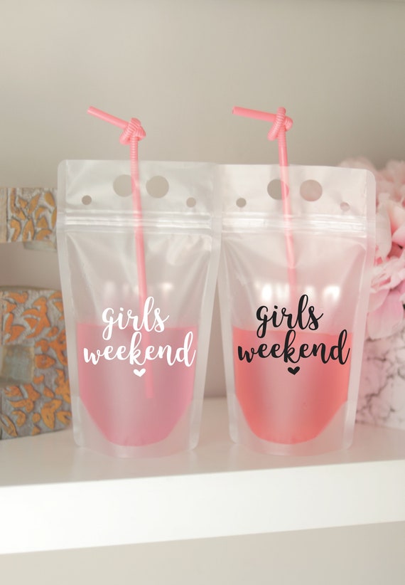 Girls Weekend Drink Pouch | Beach Weekend Favor | Personalized | Booze Bag | Drink Pouch Favor | Pool Party Favor | Shore Weekend | Pouches