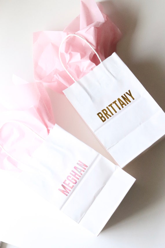 Personalized Gift Bags | Paper Gift Bags with Names | Bachelorette Gift Bags | Bridesmaids Gift Bags | Personalized Bachelorette Favors |