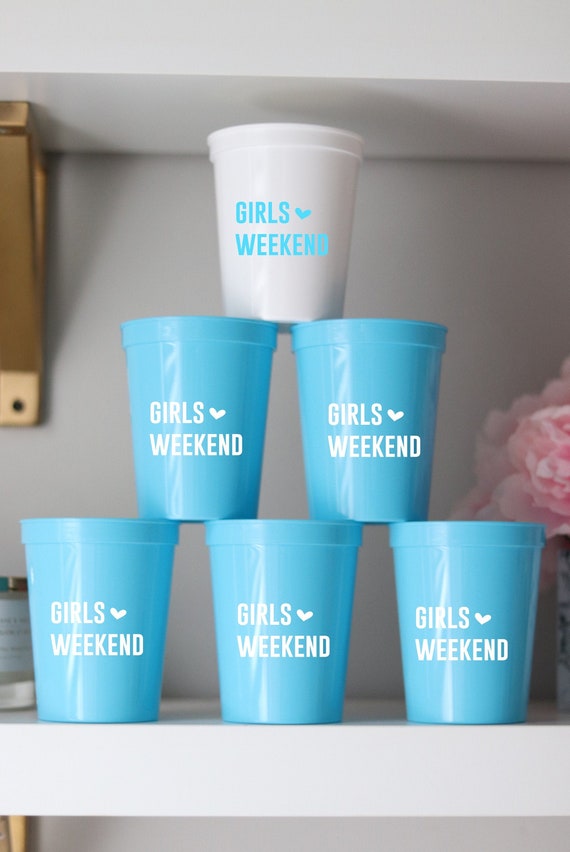 Girls Weekend Cups | Girls Weekend Bachelorette Party Cups | Sleepover Party Favors | Personalized Bachelorette Party Gifts | Bachelorette