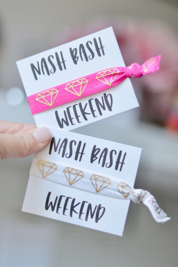 NASH BASH WEEKEND Hair Ties | Nashville Bachelorette Hair Tie | Favors |  Bachelorette Party Favors | Personalized Hair Ties | Nash Bach