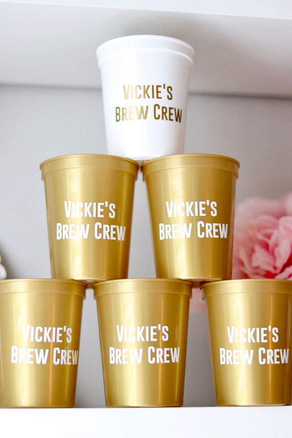 Brew Crew Party Cups | Beer Bachelorette Party Favors | Brewery Bachelorette | Personalized Bachelorette Party | Bach Party Gifts | Custom