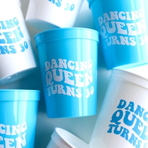 30th Birthday Mamma Mia | Mamma Mia 30th Birthday Cups | 30th Bday Dancing Queen Cups | Disco Birthday Favors | Dancing Queen Cups | Disco