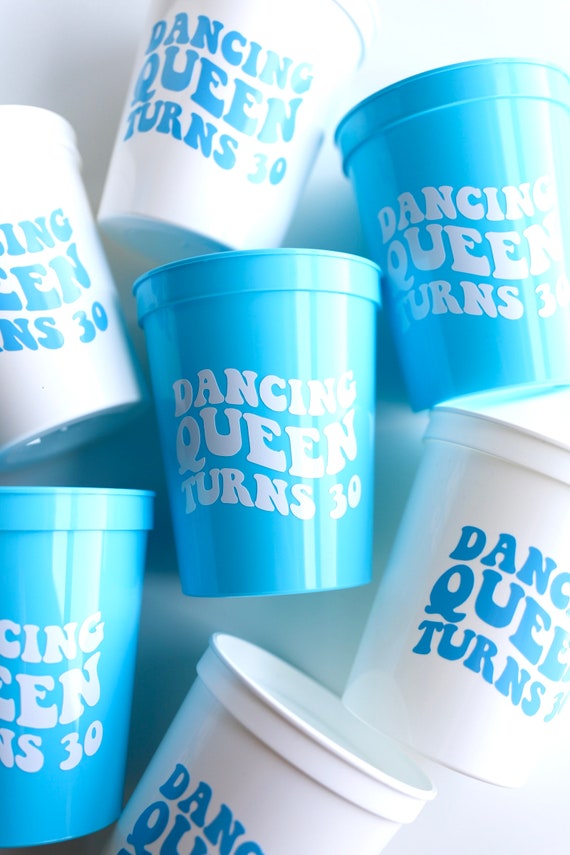 30th Birthday Mamma Mia | Mamma Mia 30th Birthday Cups | 30th Bday Dancing Queen Cups | Disco Birthday Favors | Dancing Queen Cups | Disco