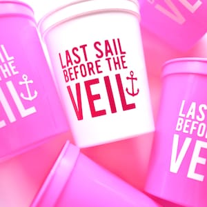 Boat Bachelorette Cups | Cruise Bachelorette Favors | Boat Cruise Bachelorette | Last Sail Before the Veil Bachelorette | Boat Bachelorette