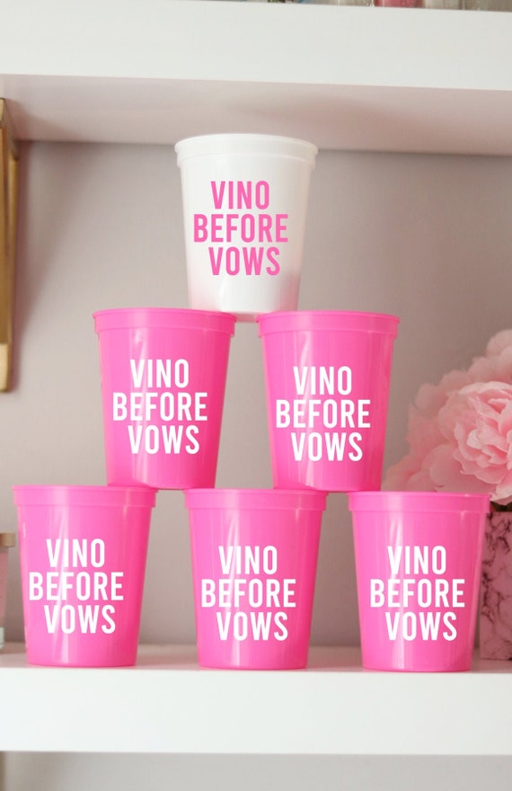 Vino Before Vows | Wine Bachelorette | Wine Party Cups | Wine Bachelorette Party Favors | Personalized Bachelorette Party Gifts | Wine Party