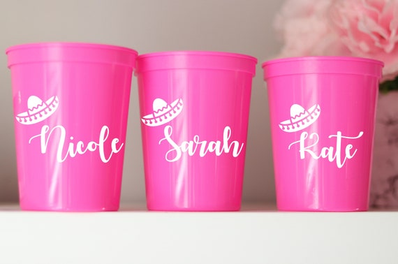 Fiesta Bachelorette Party Cups | Cancun Bachelorette | Mexico Bachelorette | Personalized Fiesta Cups |  Bachelorette Party Favors