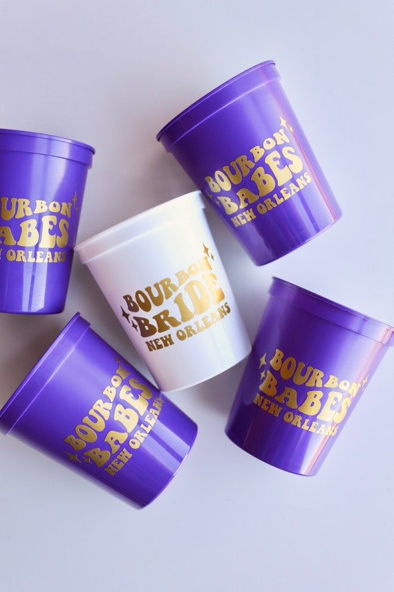 Bourbon Bride | Bourbon Babes | New Orleans Bachelorette Party Cups | NOLA Bachelorette | Bach Party Favors Gifts | New Orleans Cups | Nola