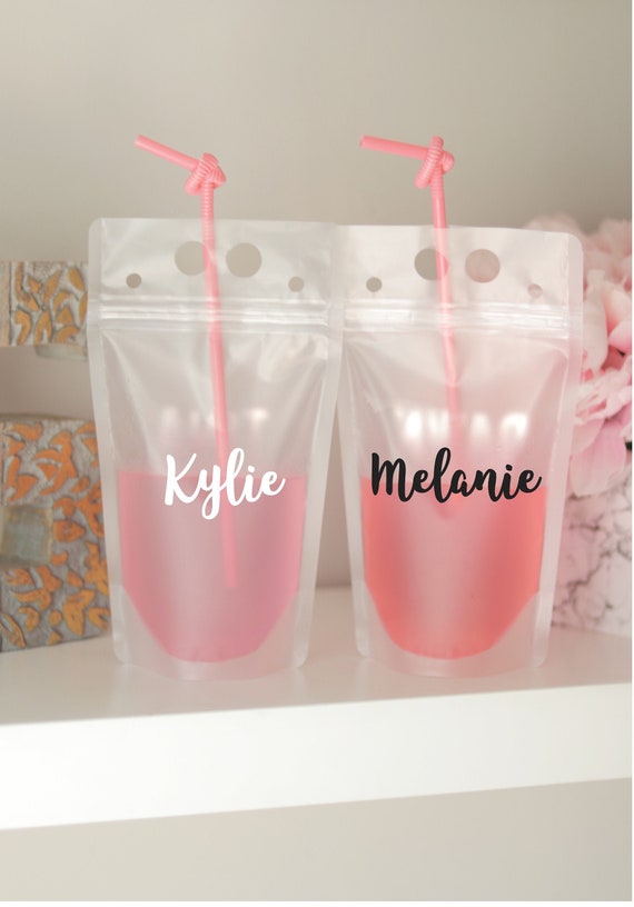 CUSTOM BACHELORETTE Drink Pouches Booze Bags Party Pouches -   Custom  bachelorette party, Bachelorette drink, Bachelorette party planning