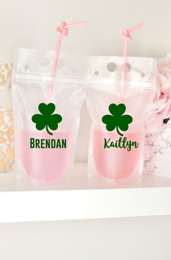 Saint Patrick's Day Favors | Pouches | Saint Patty's Day Favors | St. Patrick's Day Drink Pouch | St. Patty's Day Booze Bags | Saint Patrick