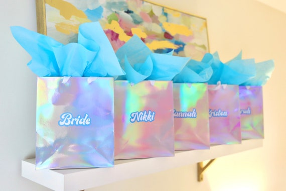 Disco Gift Bags | Disco Bachelorette | Personalized Disco Bachelorette | Holographic Gift Bags | Holographic Favors | Disco Favors | Disco