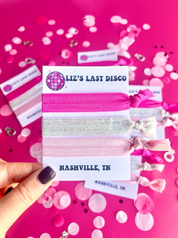 Personalized Disco Bachelorette | Personalized Disco Hair Ties | Last Disco Bachelorette Favors | Personalized Disco Favors | Disco Hair Tie