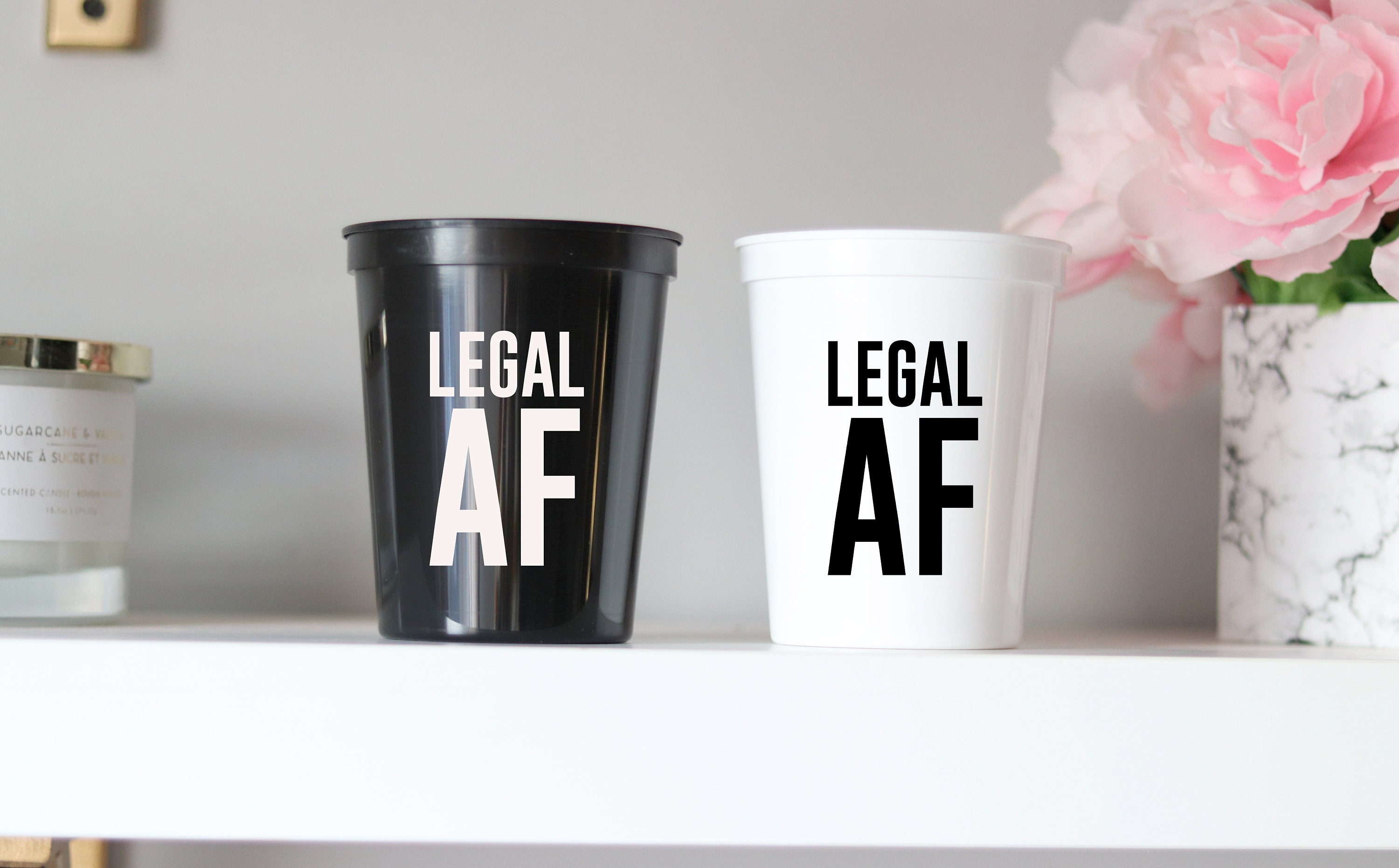 Legal AF, 21st Birthday Party Cups, Birthday Party Favors, 21st Birthday  Party Gifts, 21 Birthday Favors, Personalized