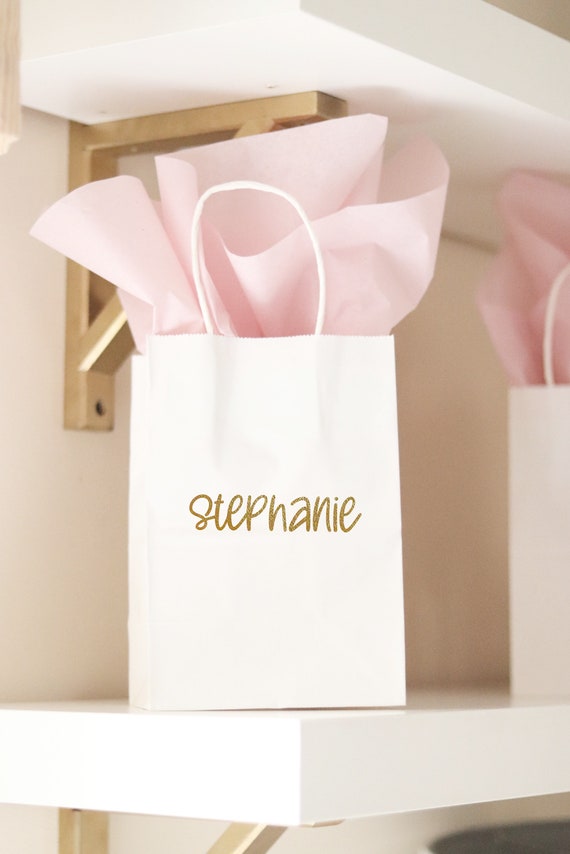 Gift Bags with Names | Bridesmaids Gift Bags | Personalized Gift Bags | Bachelorette Party Gift Bags with Names | Paper Gift Bags with names