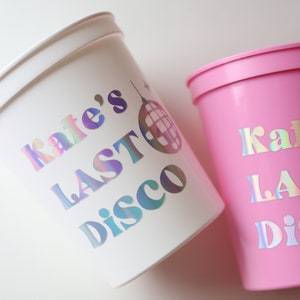 Last Disco Bachelorette Favors | Last Disco Cups | Disco Favors | Retro Cups | Bachelorette Weekend Favors | DIsco Bachelorette Party Favors