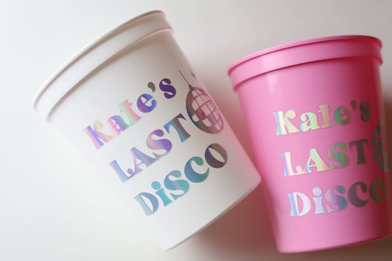 Last Disco Bachelorette Favors | Last Disco Cups | Disco Favors | Retro Cups | Bachelorette Weekend Favors | DIsco Bachelorette Party Favors