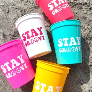 Stay Groovy | Disco Bachelorette Cups | Groovy Disco Bachelorette Favors | Disco Favors | Disco Cups | Last Disco | Groovy Bachelorette