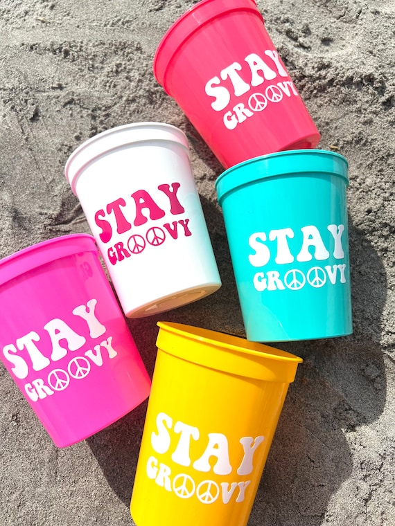 Stay Groovy | Disco Bachelorette Cups | Groovy Disco Bachelorette Favors | Disco Favors | Disco Cups | Last Disco | Groovy Bachelorette